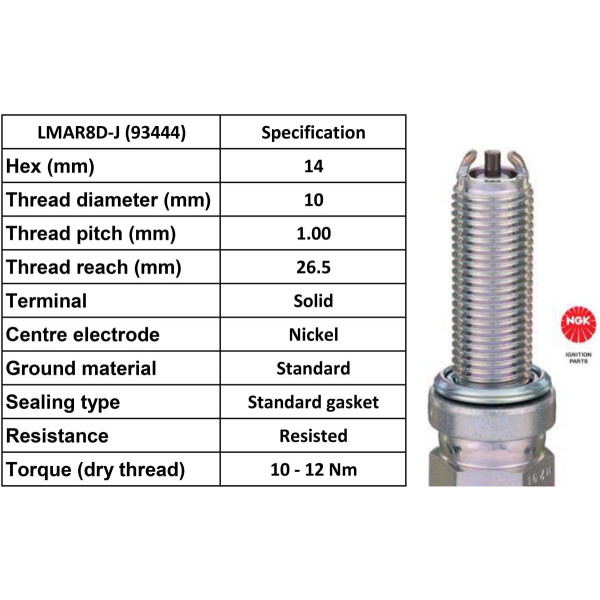 NGK NGK Spark Plug LMAR8D-JPlugs [Box 10]